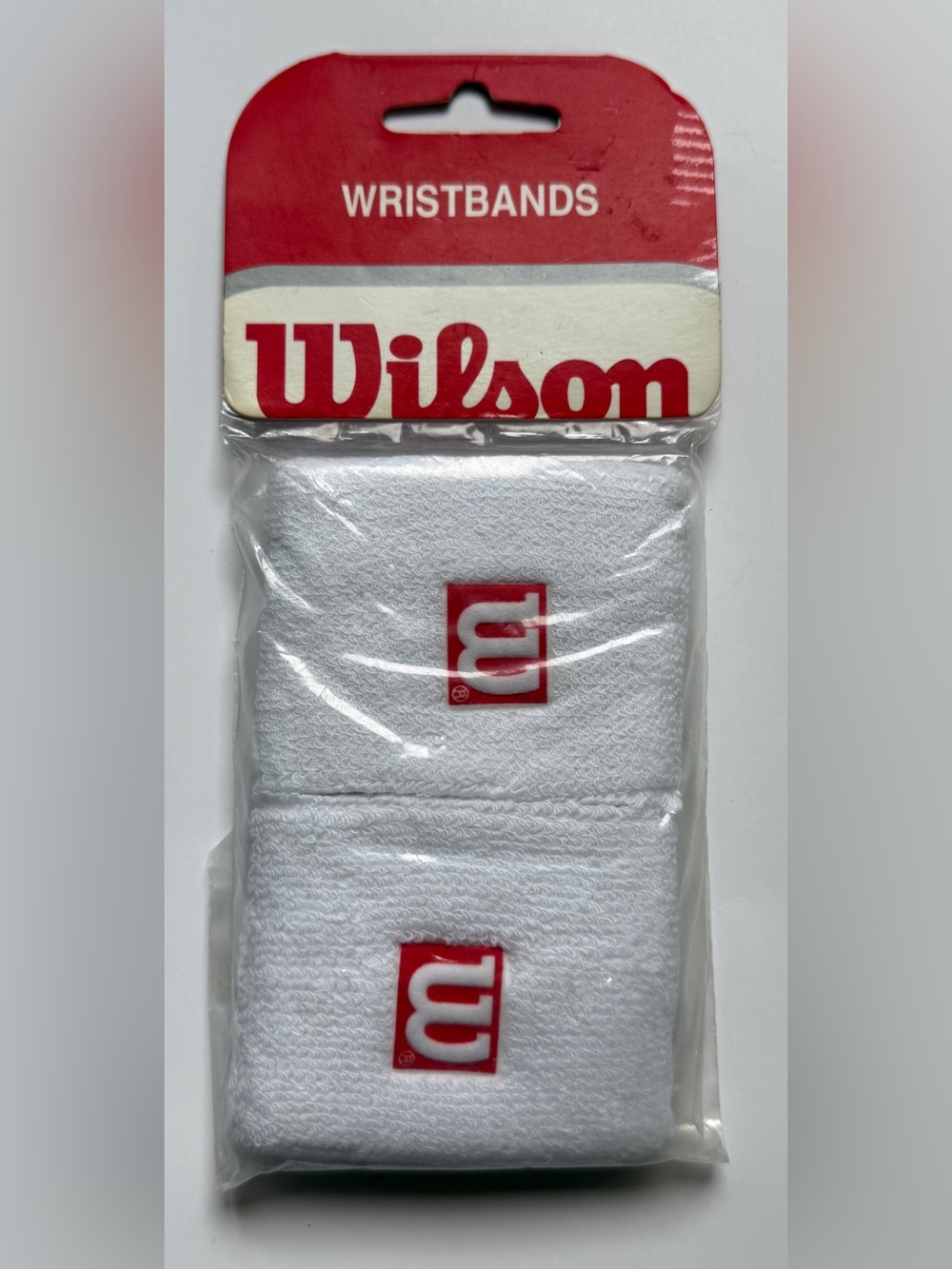 Wilson White with Red Logo Double Wristbands